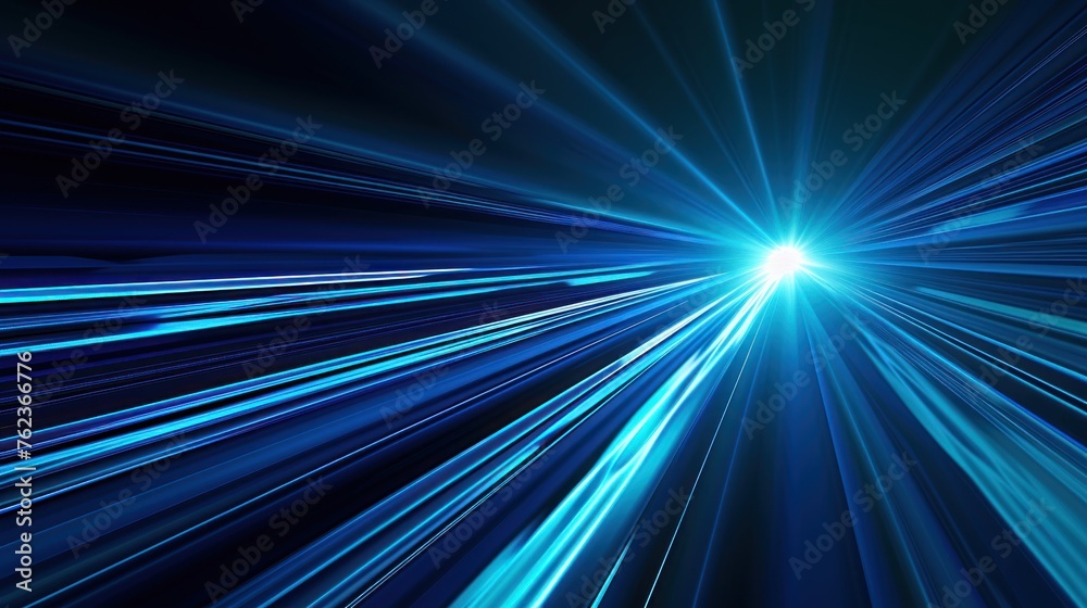 blue abstract background, technology light speed concept