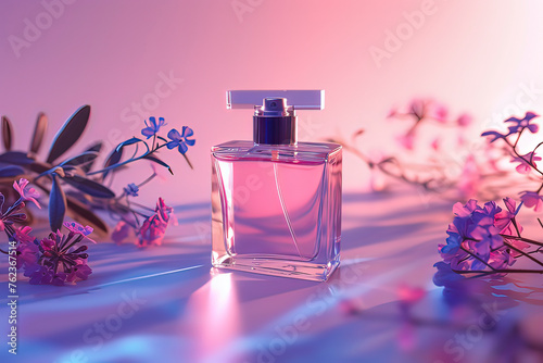 Perfume advertisement. AI technology generated image