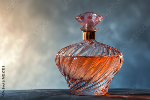 Perfume advertisement. AI technology generated image photo