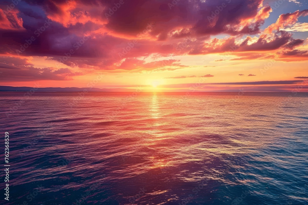 Obraz premium Sunset over the sea background