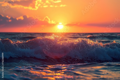 Sunset over the sea background
