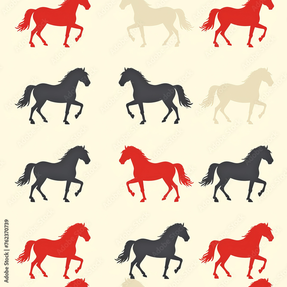 Horse Pattern Tile for seamless backgrounds and for filling surfaces, ai generated