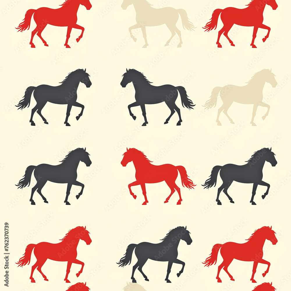 Horse Pattern Tile for seamless backgrounds and for filling surfaces, ai generated Horse Pattern Tile for seamless backgrounds and for filling surfaces, ai generated
