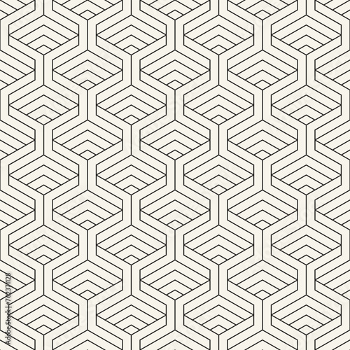 Vector seamless pattern. Repeating geometric elements. Stylish monochrome background design.