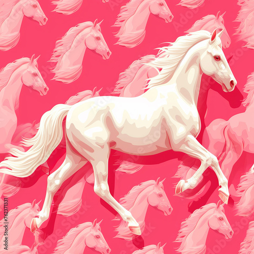 Horse Pattern Tile for seamless backgrounds and for filling surfaces  ai generated