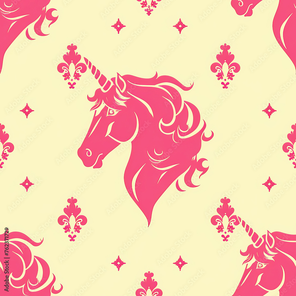 Fototapeta premium Horse Pattern Tile for seamless backgrounds and for filling surfaces, ai generated