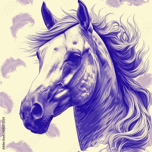 Horse Pattern Tile for seamless backgrounds and for filling surfaces, ai generated