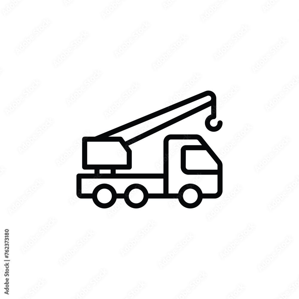 Truck crane icon vector