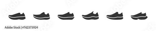 Sneaker running shoes icon set. Sneakers silhouettes. Running shoe. Vector illustration