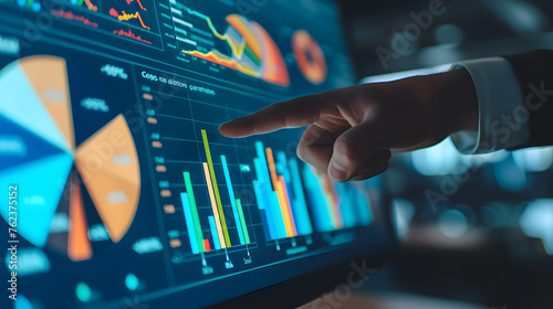 Financial dashboard showing diversification of investment or asset allocation or portfolio management on stock market and fund, analysis and research investment plan