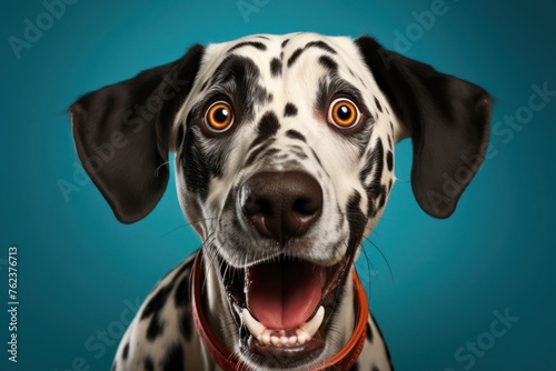 Dalmatian Dog With Mouth Open Generative AI