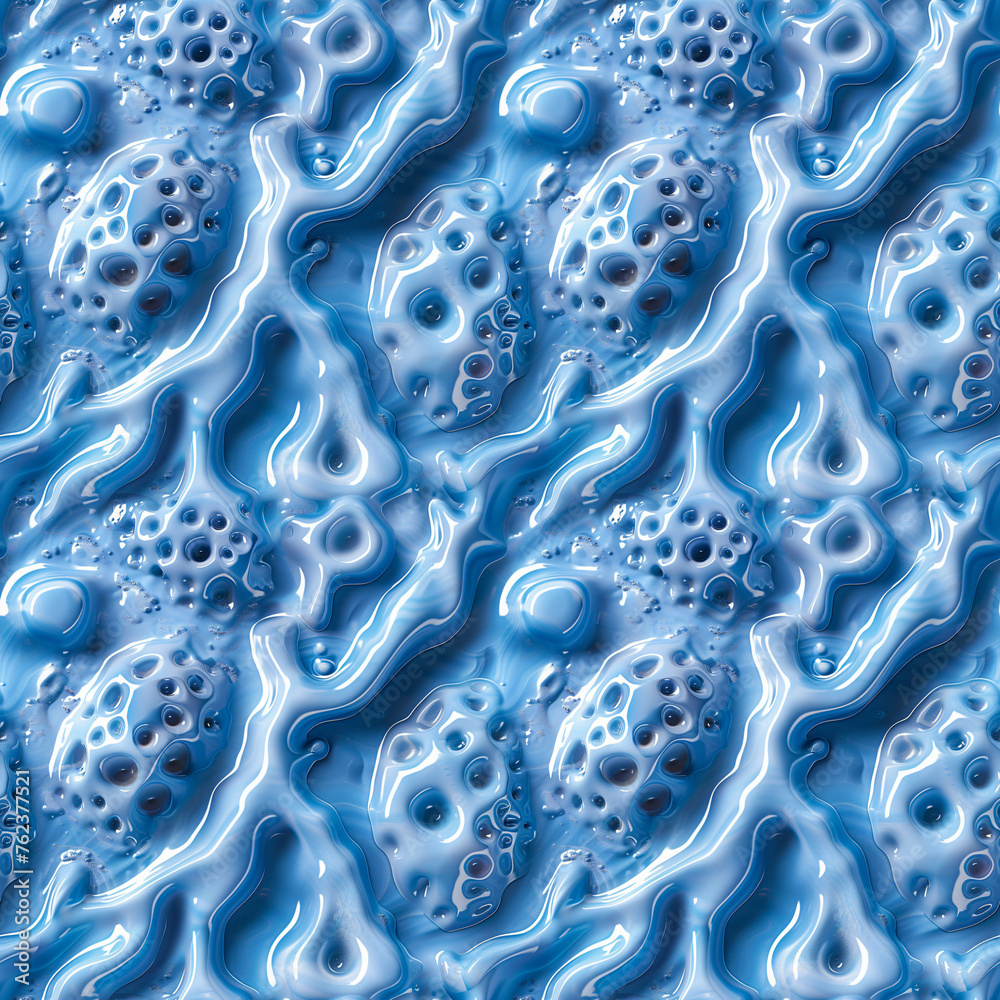 Abstract blue wave wavy pattern, seamless texture for background or wallpaper design.