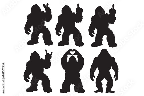Bigfoot Bundle, Bigfoot Svg, Yeti, Silhouette, Bigfoot Peace Sign, Bigfoot Rock Sign, Wild Monster, Sasquatch, Bigfoot with middle finger, Stencil