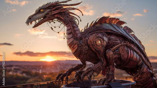 steampunk dragon or tyrannosaurus rex dinosaur 3d render roboter  © WettE