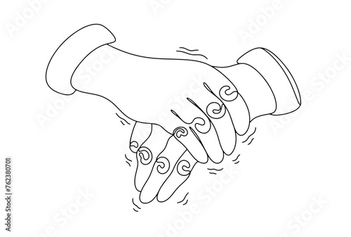 Trembling hands. Old man