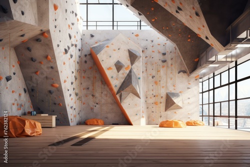 Detailed Rock climbing gym mockup. Safety sport. Generate Ai