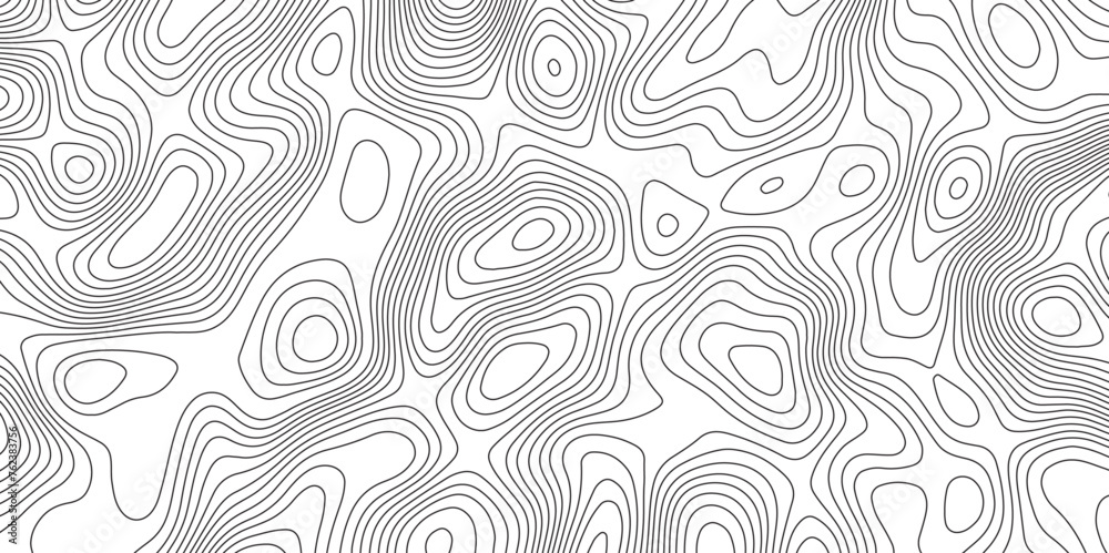 Topographic Map in Contour Line Light Topographic White seamless texture. Topography map pattern, Geographic curved, vector illustration. - obrazy, fototapety, plakaty 