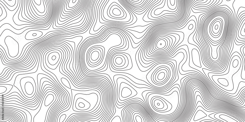 Topographic Map in Contour Line Light Topographic White seamless texture. Topography map pattern, Geographic curved, vector illustration.