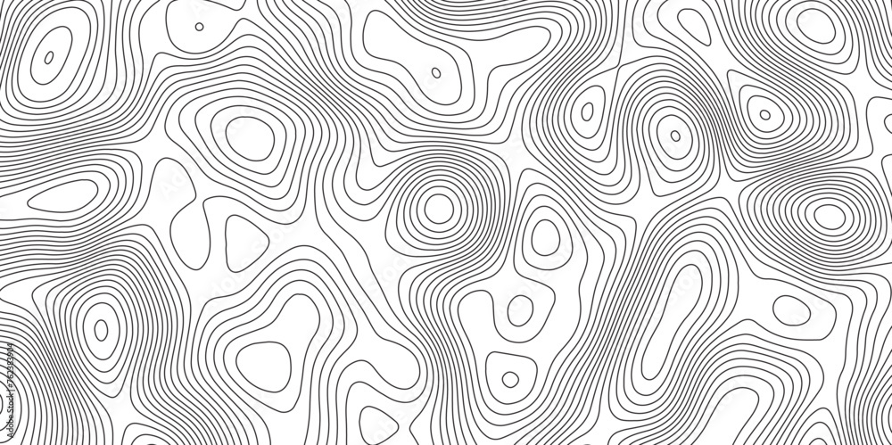 Topographic Map in Contour Line Light Topographic White seamless texture. Topography map pattern, Geographic curved, vector illustration.