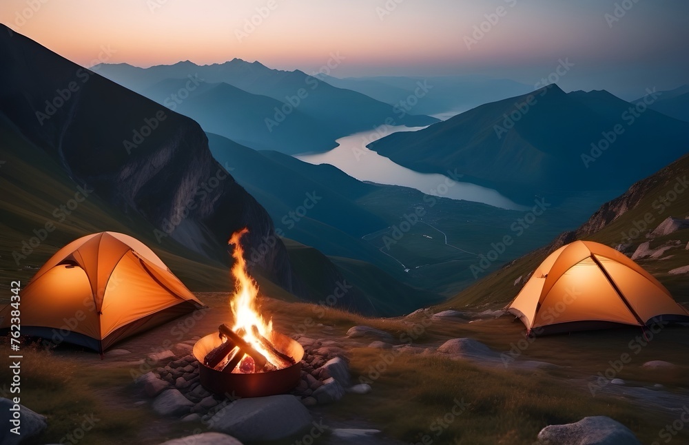 tent in the mountains