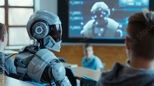 Personalized Learning  An image showcasing the adaptive capabilities of the robotic lecturer  tailoring the content and pace of the lecture to meet the individual learning needs. Generative AI