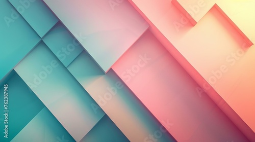 Soft pastel gradients with sharp geometric shapes floating subtly for a calming presentation background