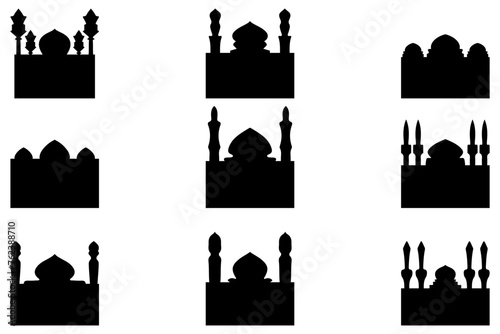 Simple mosque building icon set