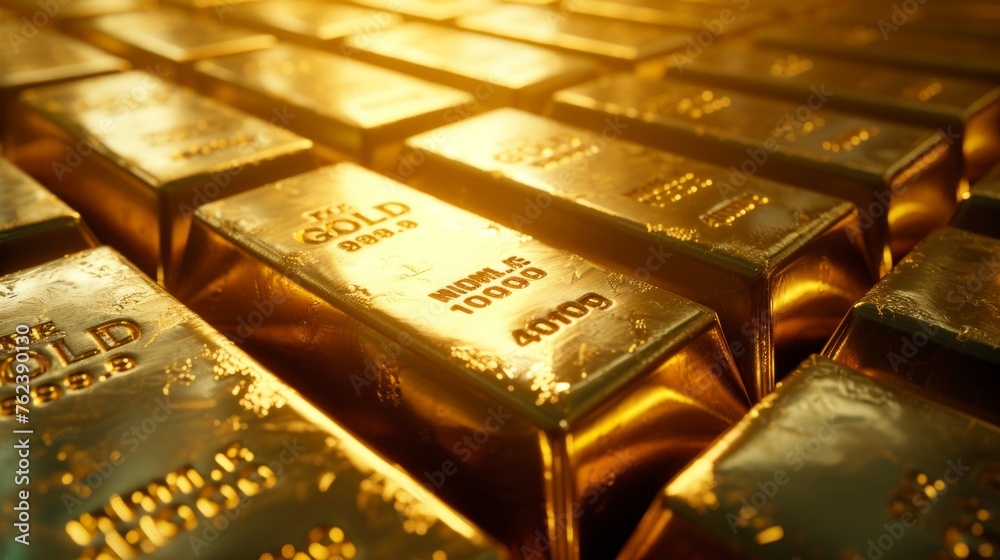 stack of high quality gold bars, federal reserve, financial concepts and financial crisis, long term investments, bank vault stack of high quality gold bars, federal reserve, financial concepts and financial crisis, long term investments, bank vault