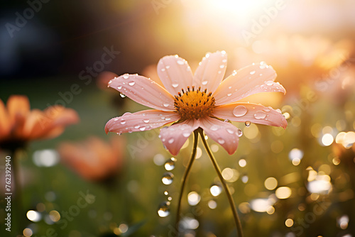 Beautiful cosmos flower in the garden with soft focus and bokeh