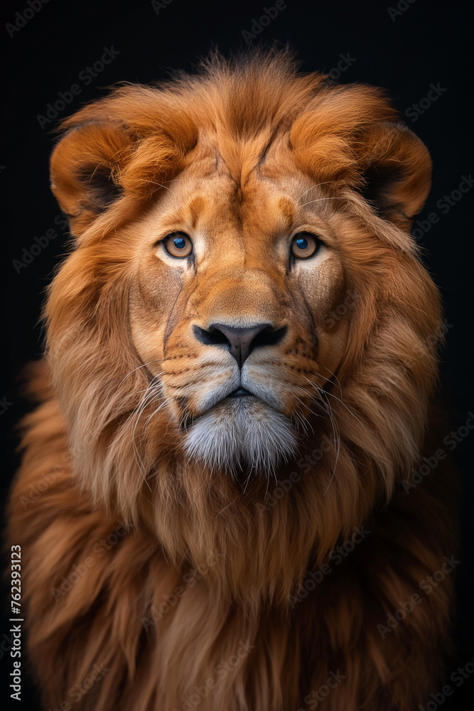 A Hyper-Detailed Portrait of a Lion generative AI 