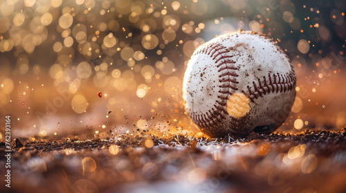 Baseball on the Infield Chalk Line. Ball of baseball on the lawn. Baseball on the Pitchers Mound. Close-up of a baseball. new baseball ball on red track rubber. Baseball on home plate of dirt baseball