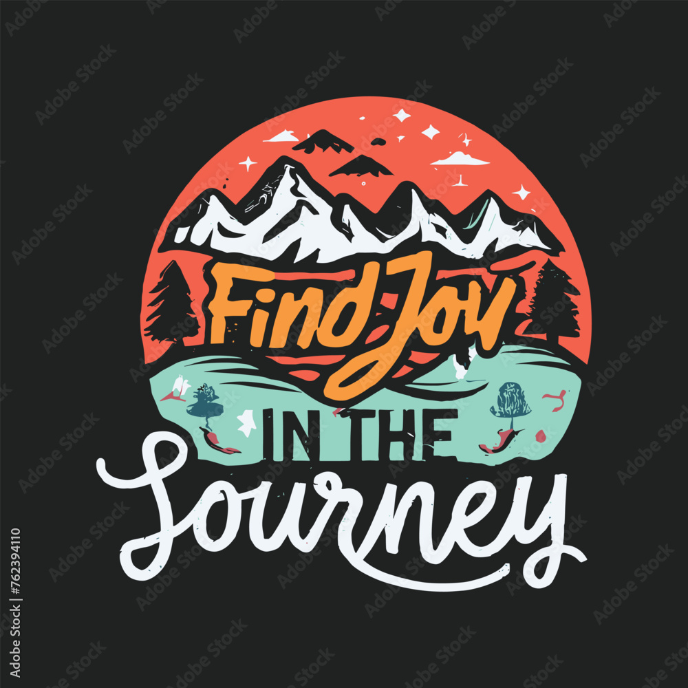Fototapeta premium Hiking t shirt design template. Hiking t-shirt design illustration. Hiking typography. Hiking lettering.