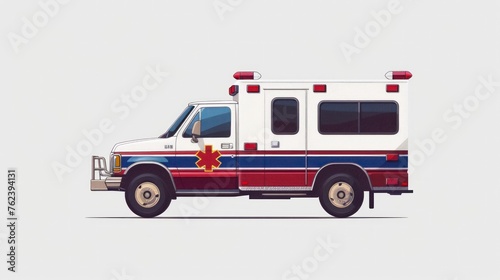 illustration of an ambulance on white background in high resolution