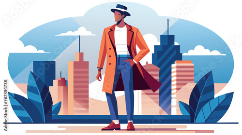 Stylish woman enjoying cityscape in a modern urban setting