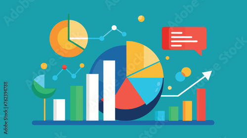 Colorful business growth charts and financial analysis © Mustafa