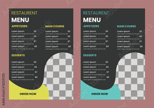 restaurant menu for fast food