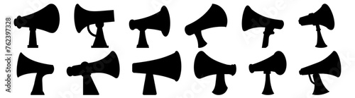 Megaphone silhouette set vector design big pack of illustration and icon