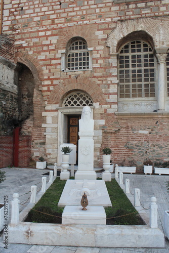 View of St. Dimitri Church and its garden from different angles. Thessaloniki Greece