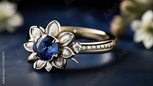 Blue diamond weeding ring