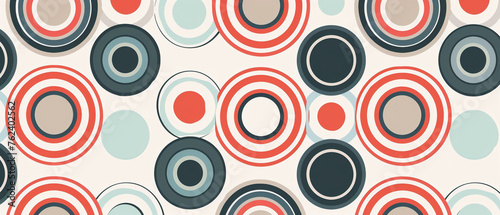 Concentric circles in various shades of blue and green create a mesmerizing visual pattern.
