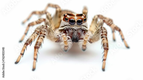 Macro Spider photo. White background.