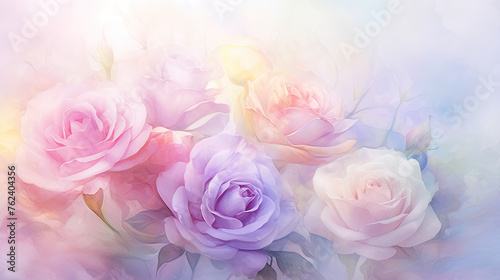 Colorful Bouquet of Roses and Tulips in Light