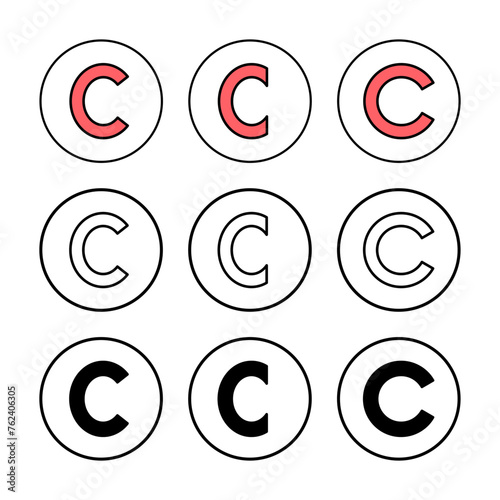 Copyright icon vector illustration. copyright sign and symbol