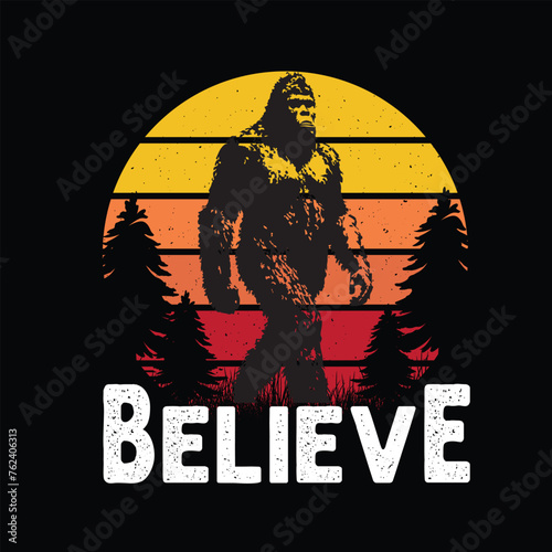 believe big foot t-shirt design