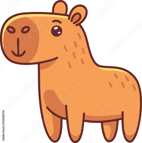 Cute capybara kawaii cartoon character vector illustration