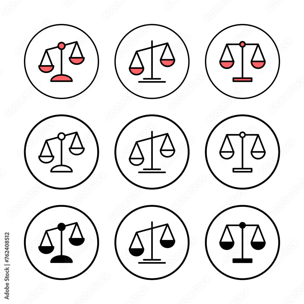 Scales icon vector illustration. Law scale icon. Justice sign and symbol Scales icon vector illustration. Law scale icon. Justice sign and symbol