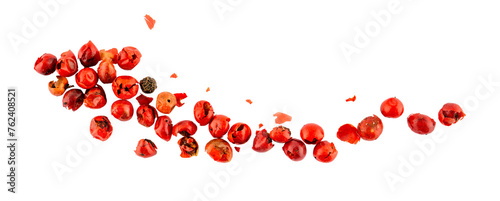 Obraz na płótnie a pile of aromatic peppercorn spice, Red pepper seeds, dried cooking spicy ingre