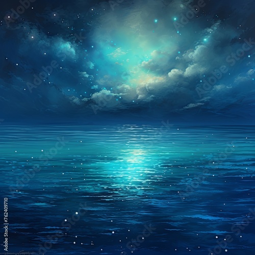 A black sky azure background light water and stars © Zickert