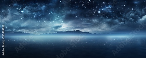 A black sky black background light water and stars