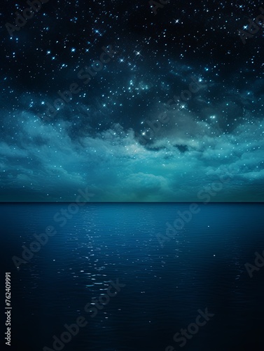 A black sky black background light water and stars © Zickert